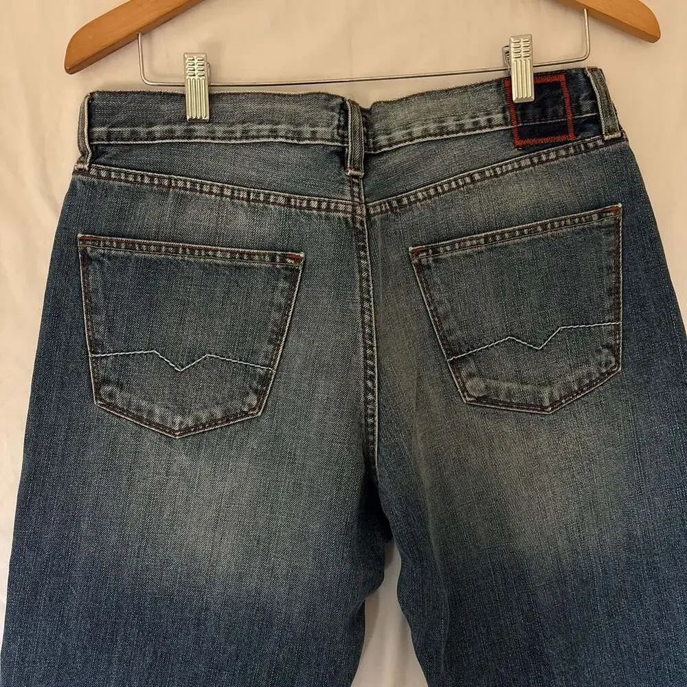 Hugo Boss Orange HB2 Straight Leg Jeans 34x32 Light Wash Distressed Y2K Mens Den